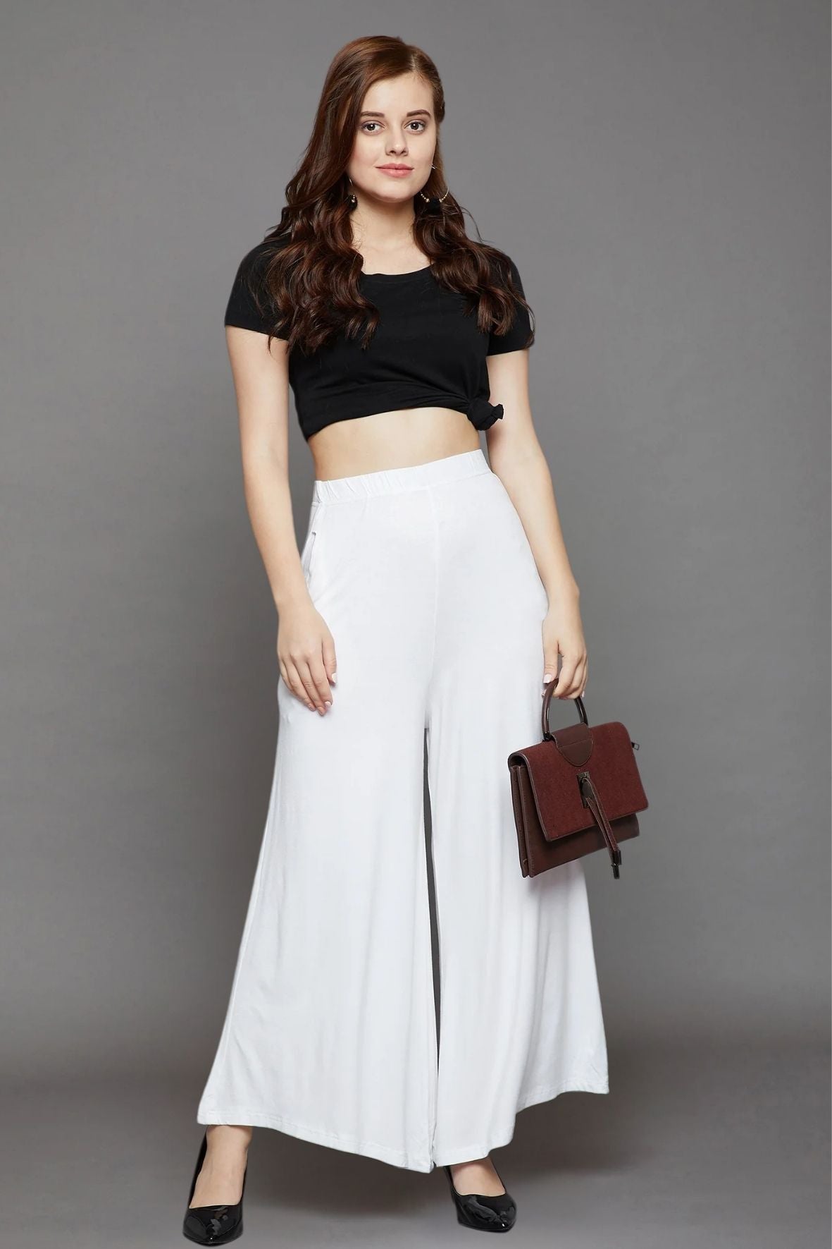 White Plain Viscose Palazzo