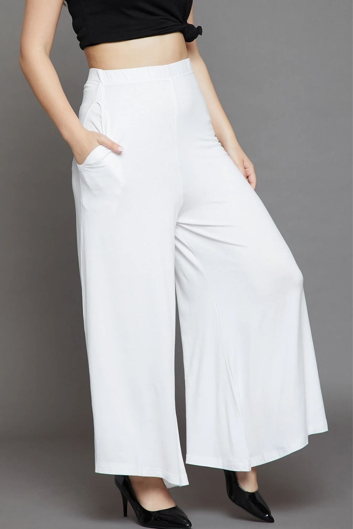 White Plain Viscose Palazzo