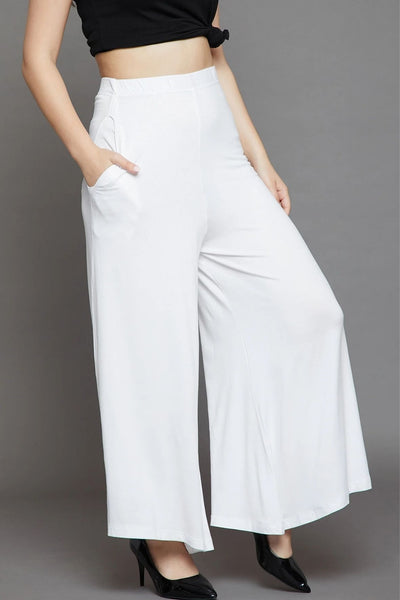 White Plain Viscose Palazzo