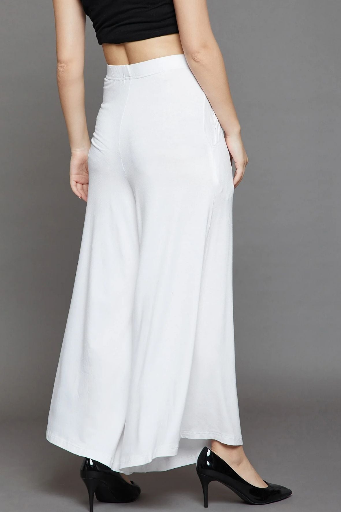 White Plain Viscose Palazzo