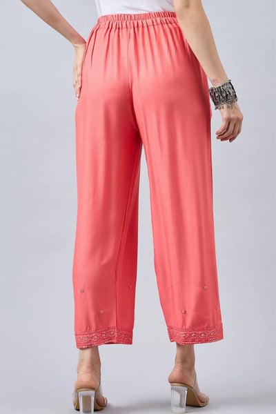 Peach Embellished Palazzo