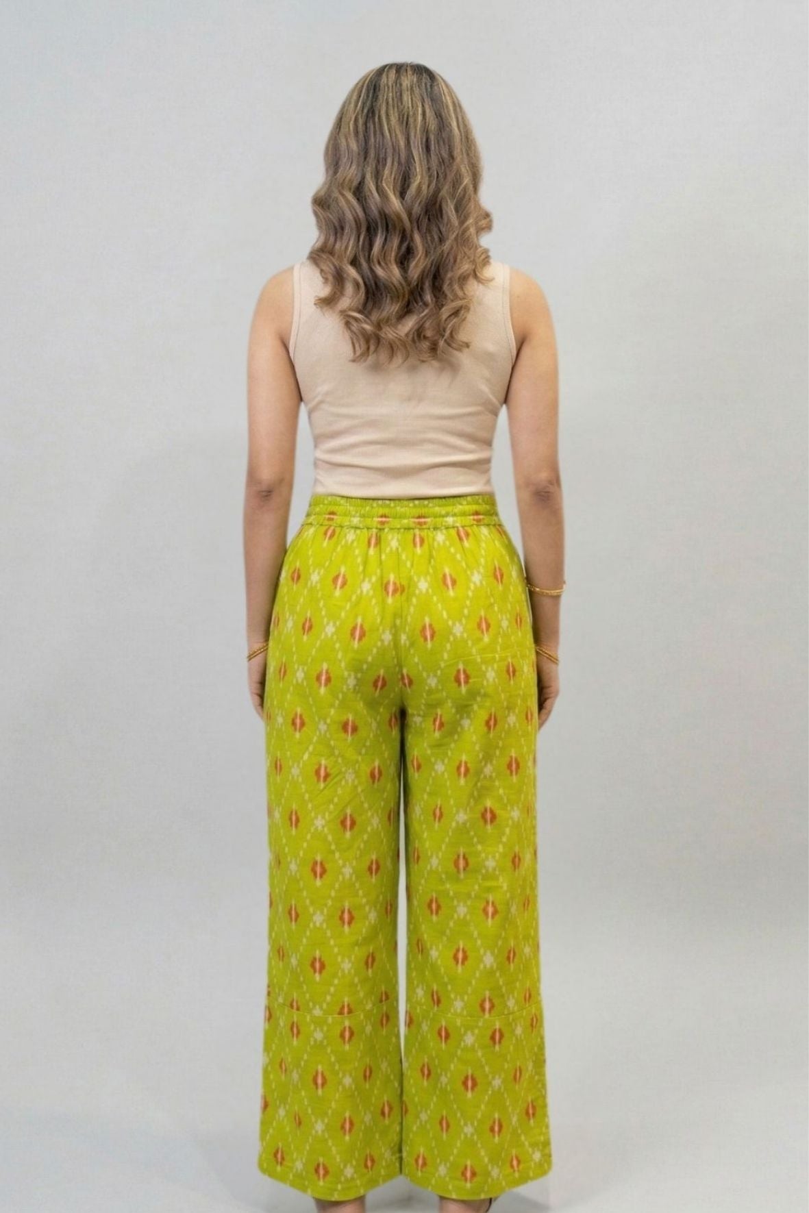 Lime Ikat  Printed Palazzo
