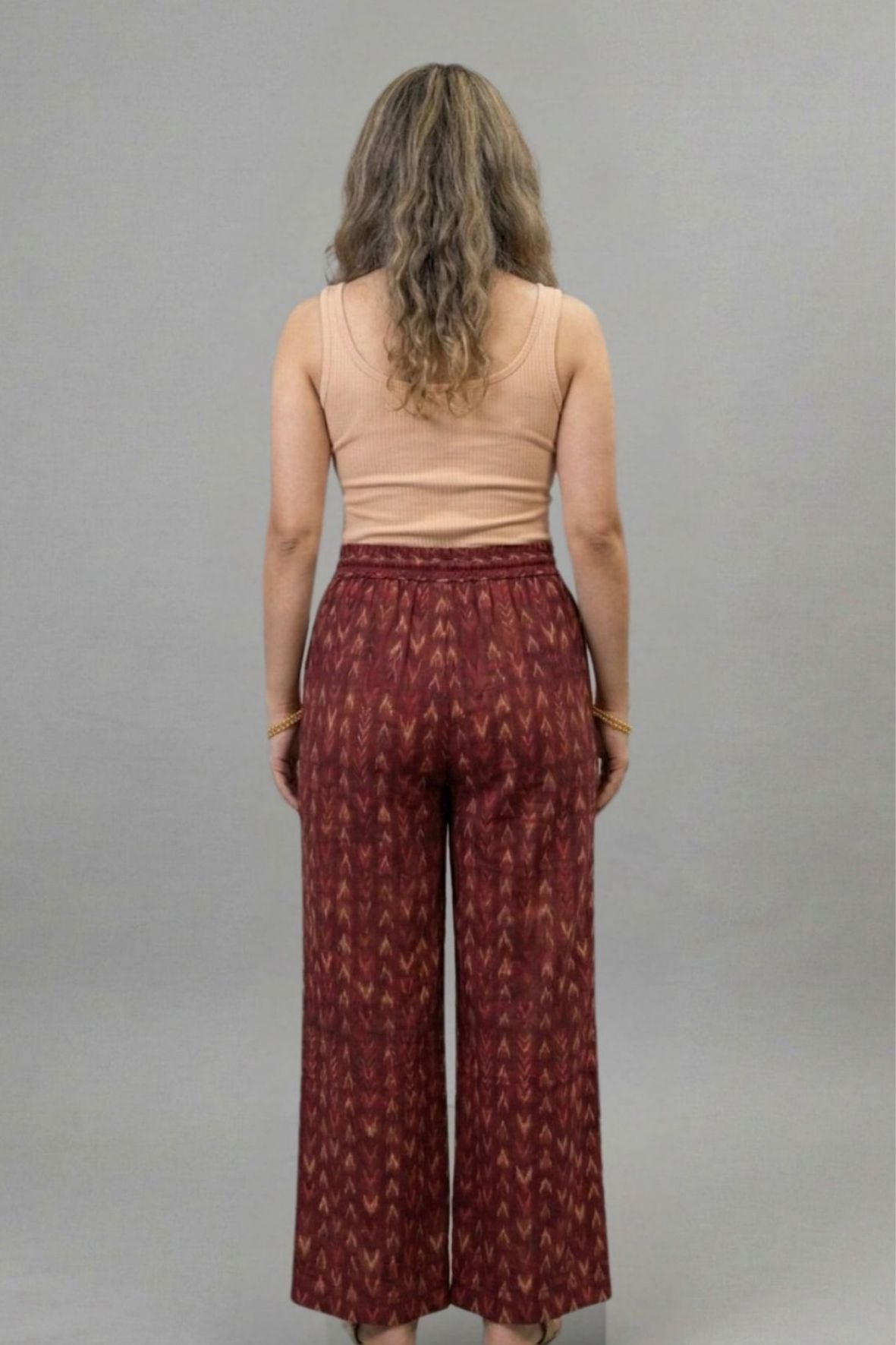 Maroon  Ikat Printed Palazzo