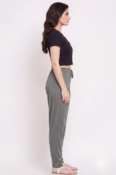 Dark Grey Plain Viscose Patiala