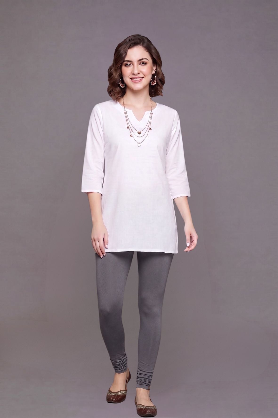 Grey Viscose Chudidar Leggings