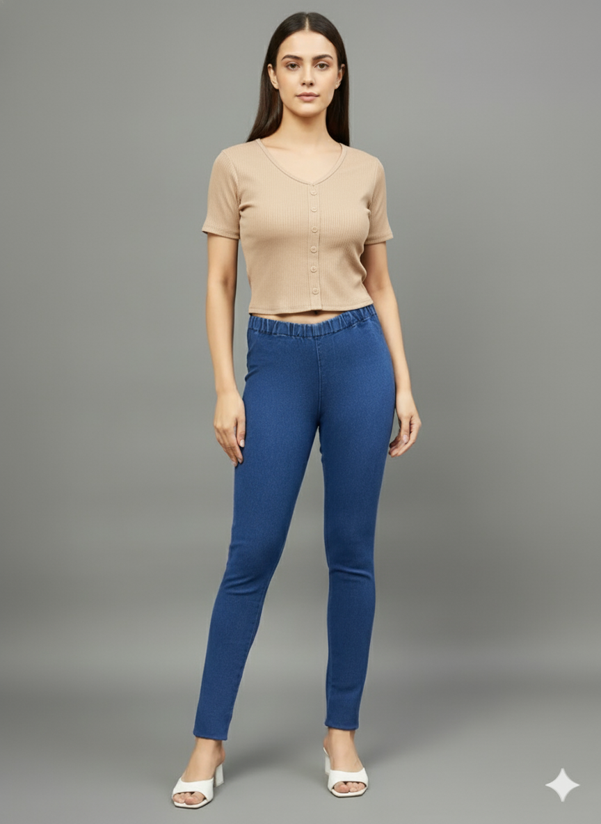 Cream Imported Scorpion Lycra Stretchable Women’s Croptop