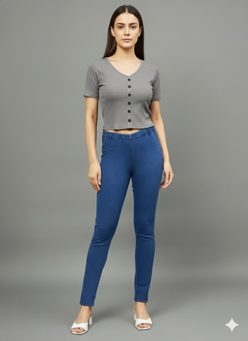 Grey Imported Scorpion Lycra Stretchable Women’s Croptop