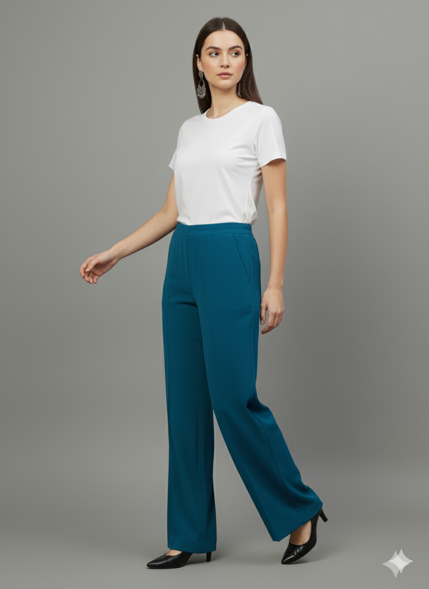 Turquoise Blue Women’s Ease-In Trousers