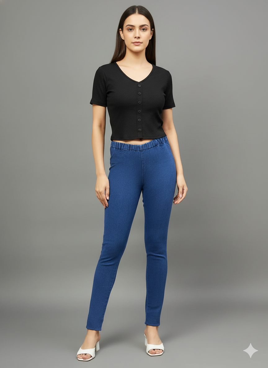 Black Imported Scorpion Lycra Stretchable Women’s Croptop