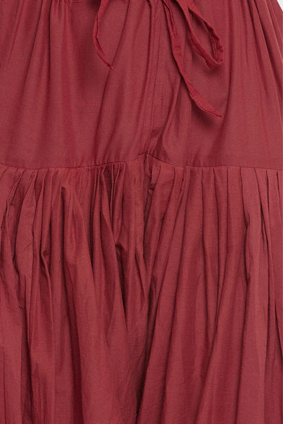 Maroon Cotton Plain Patiala with Dupatta