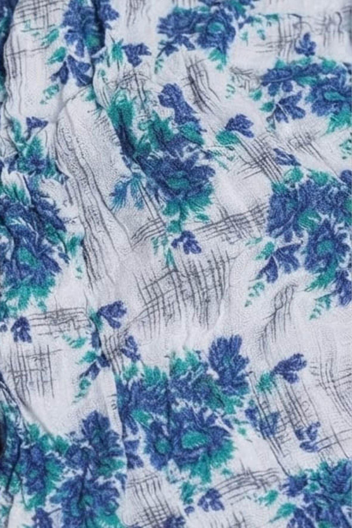 Blue Floral Printed Cotton Patiala with Dupatta