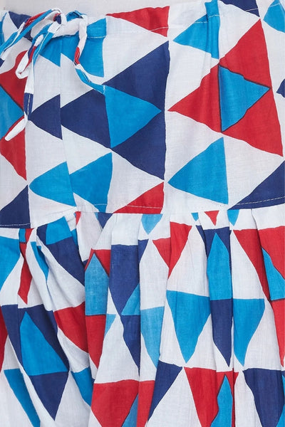 Geometric Pattern Printed Cotton Patiala with Dupatta