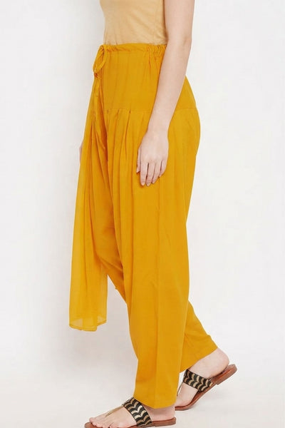 Mustard Rayon Plain Patiala(No Duppatta)