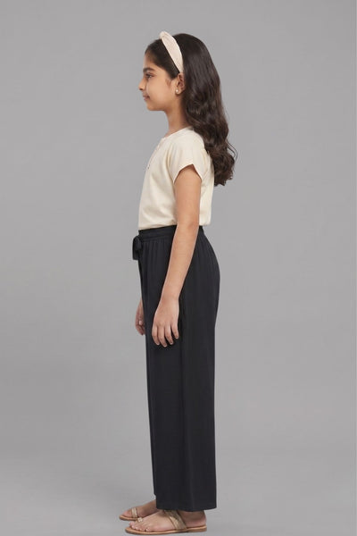 Kids Black Rayon Palazzo