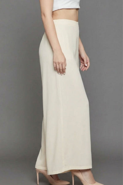 Cream Plain Viscose Palazzo