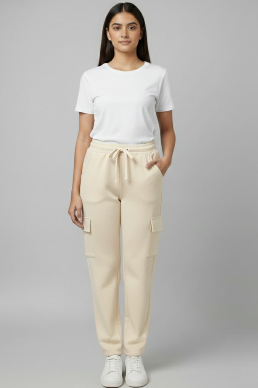 Women’s Cream Cargo Pants