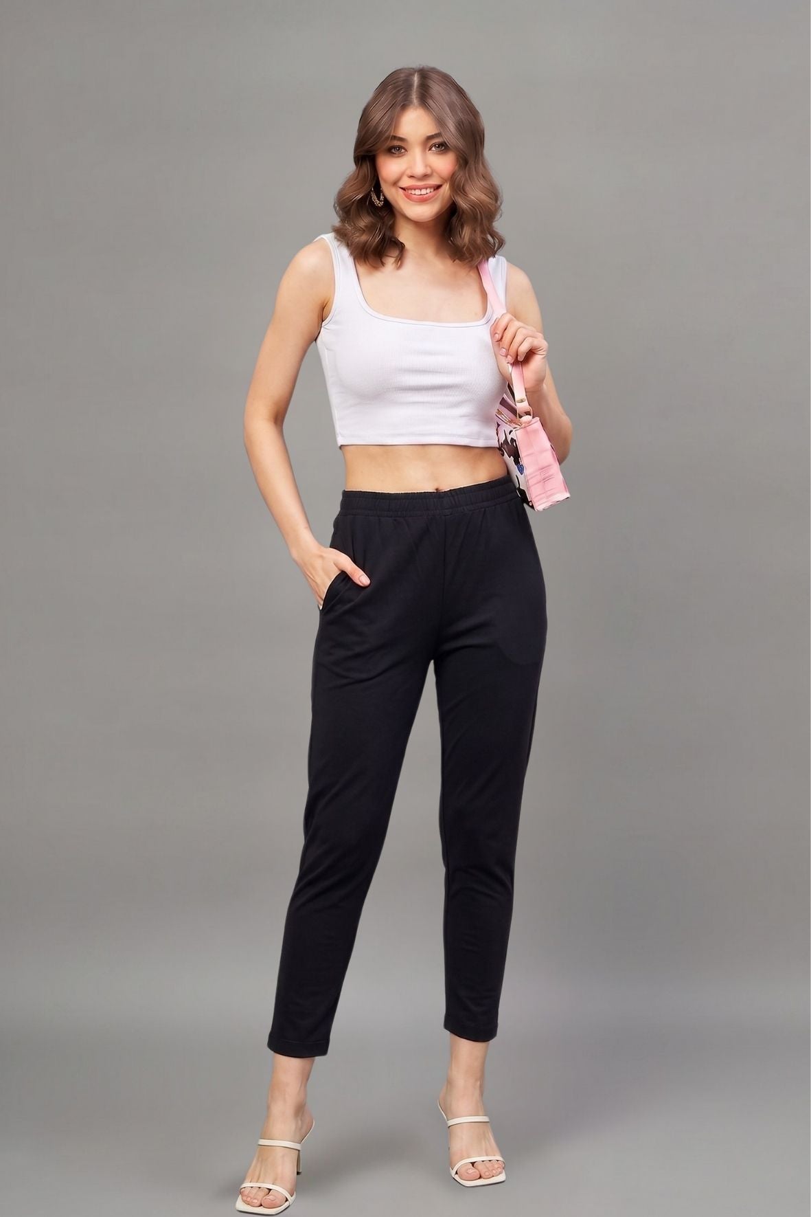 Navy Blue Colour Straight Pant