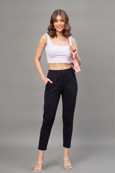 Navy Blue Colour Straight Pant