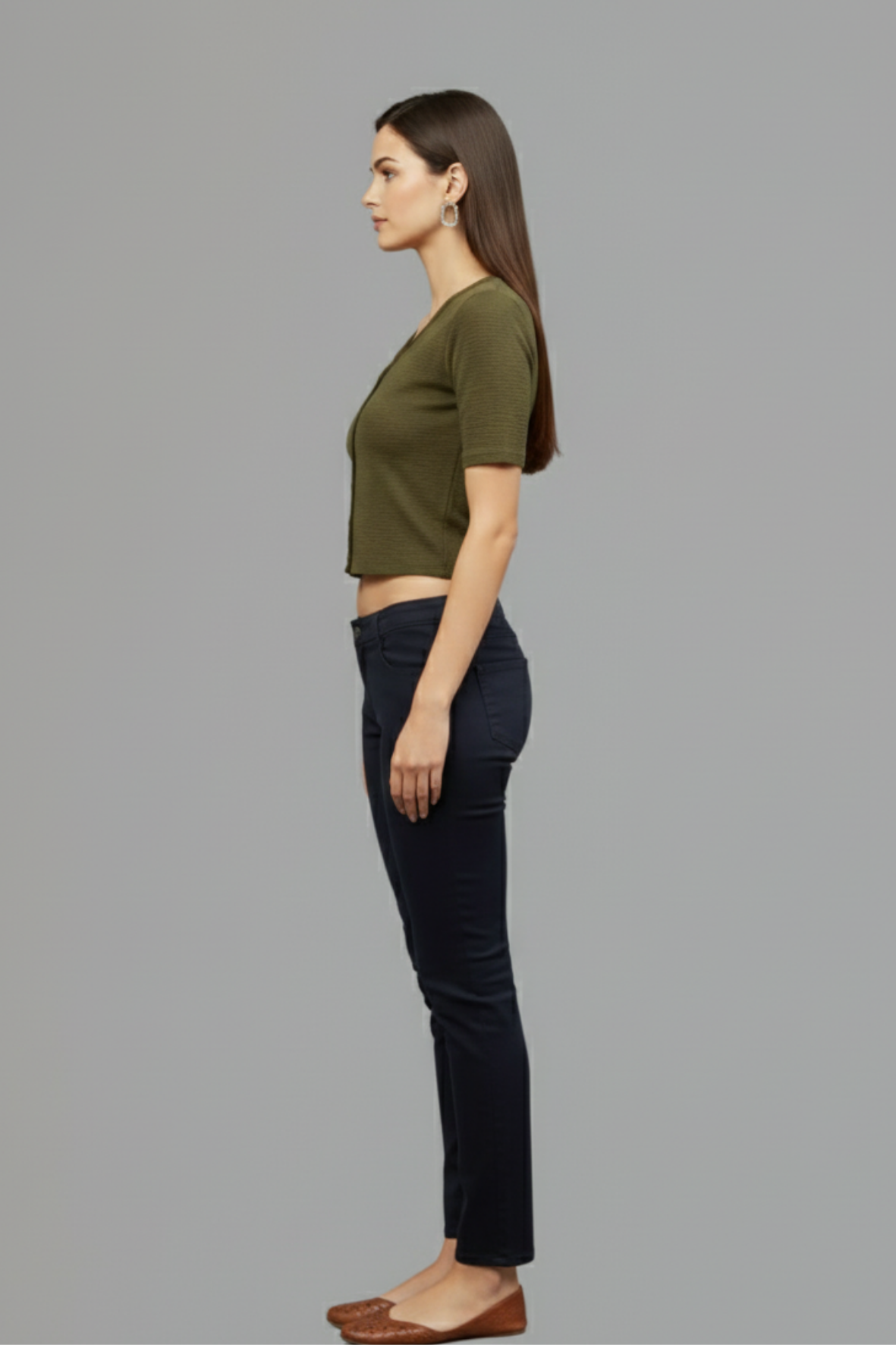 Green Fukuro Crop Top for Women