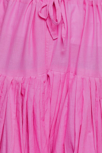 Baby Pink Plain Cotton Patiala with Dupatta