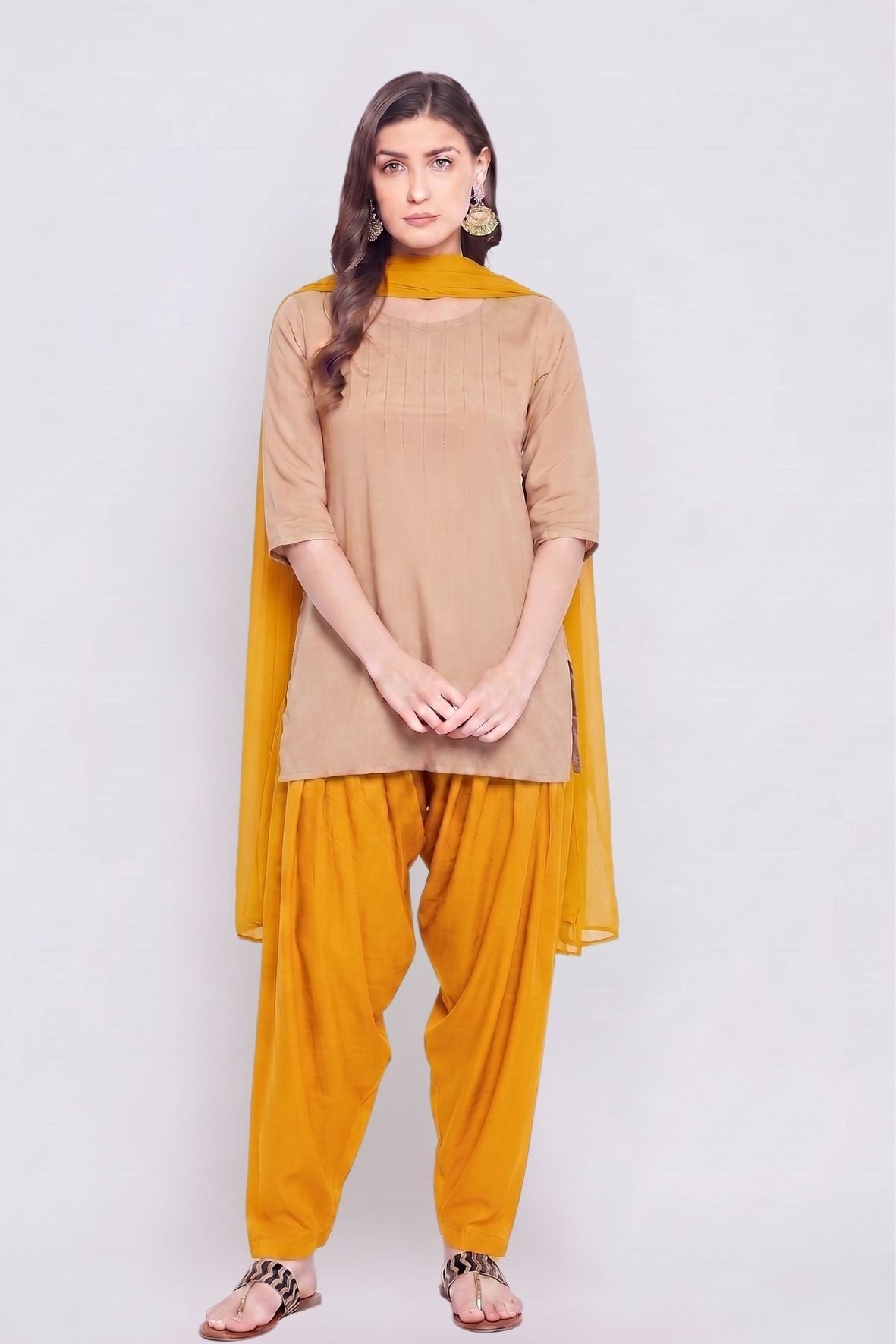 Mustard Rayon Plain Patiala(No Duppatta)
