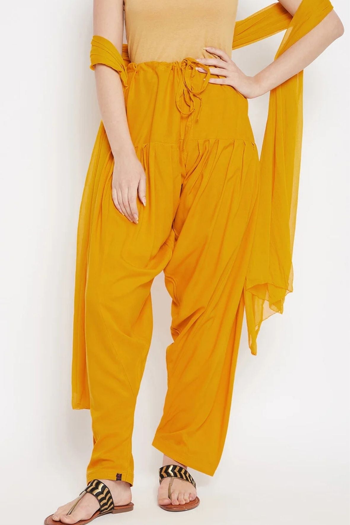 Mustard Rayon Plain Patiala(No Duppatta)