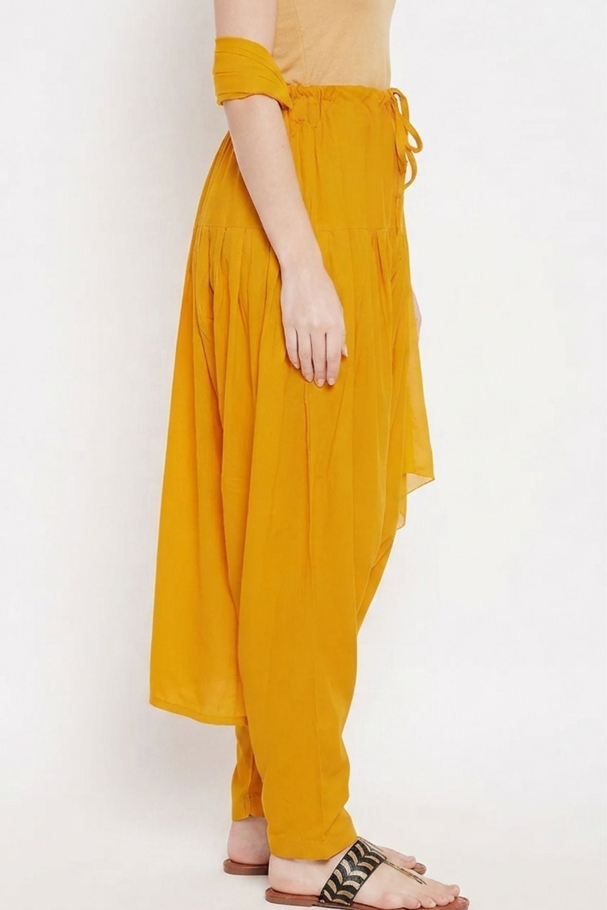 Mustard Rayon Plain Patiala(No Duppatta)