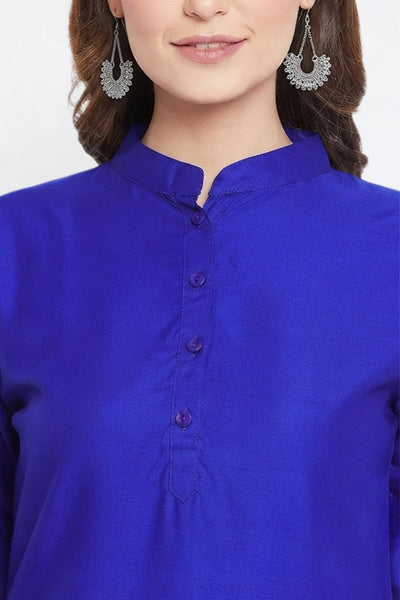 Royal Blue Solid Color Kurti