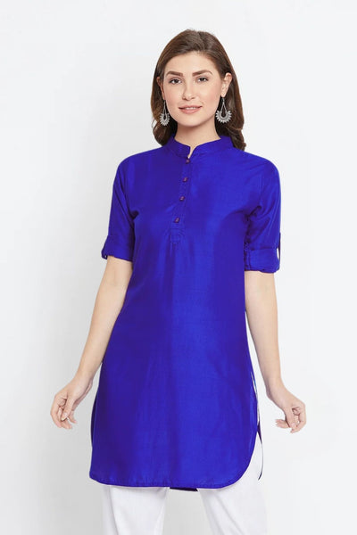 Royal Blue Solid Color Kurti