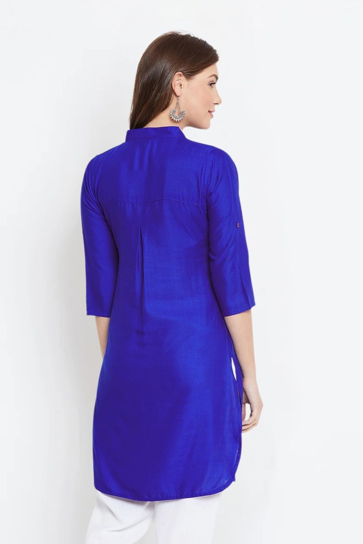 Royal Blue Solid Color Kurti