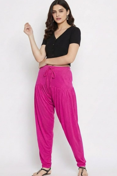 Rani Pink Plain Viscose Patiala