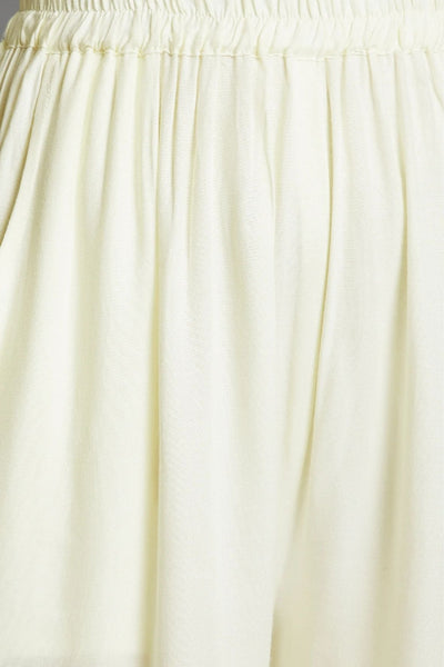 Off White Plain Rayon Palazzo