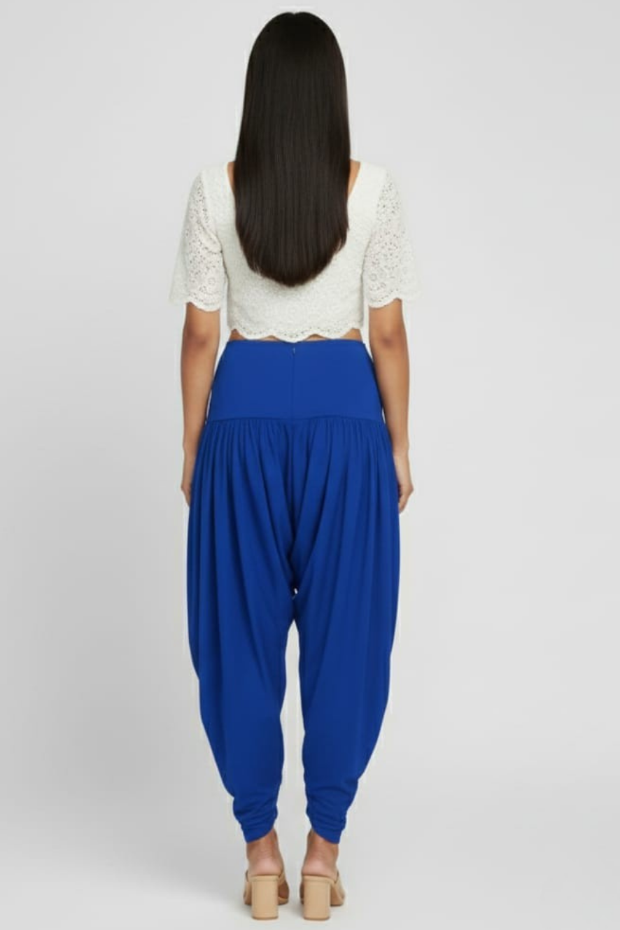 Royal Blue Viscose Plain Dhoti