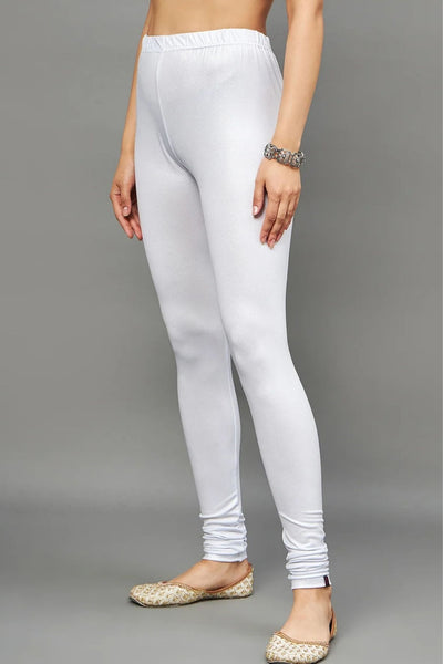 Silver Shimmer Leggings - Ankle Length