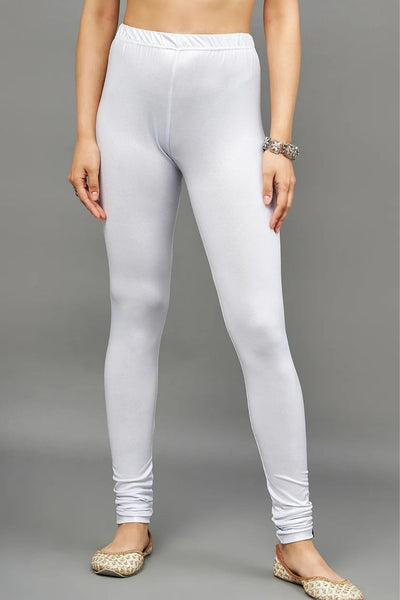 Silver Shimmer Leggings - Ankle Length