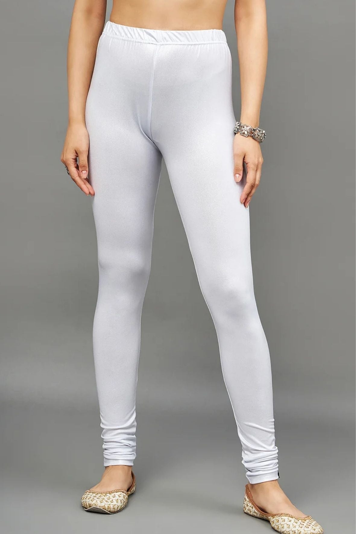 Silver Shimmer Leggings - Chudi Length