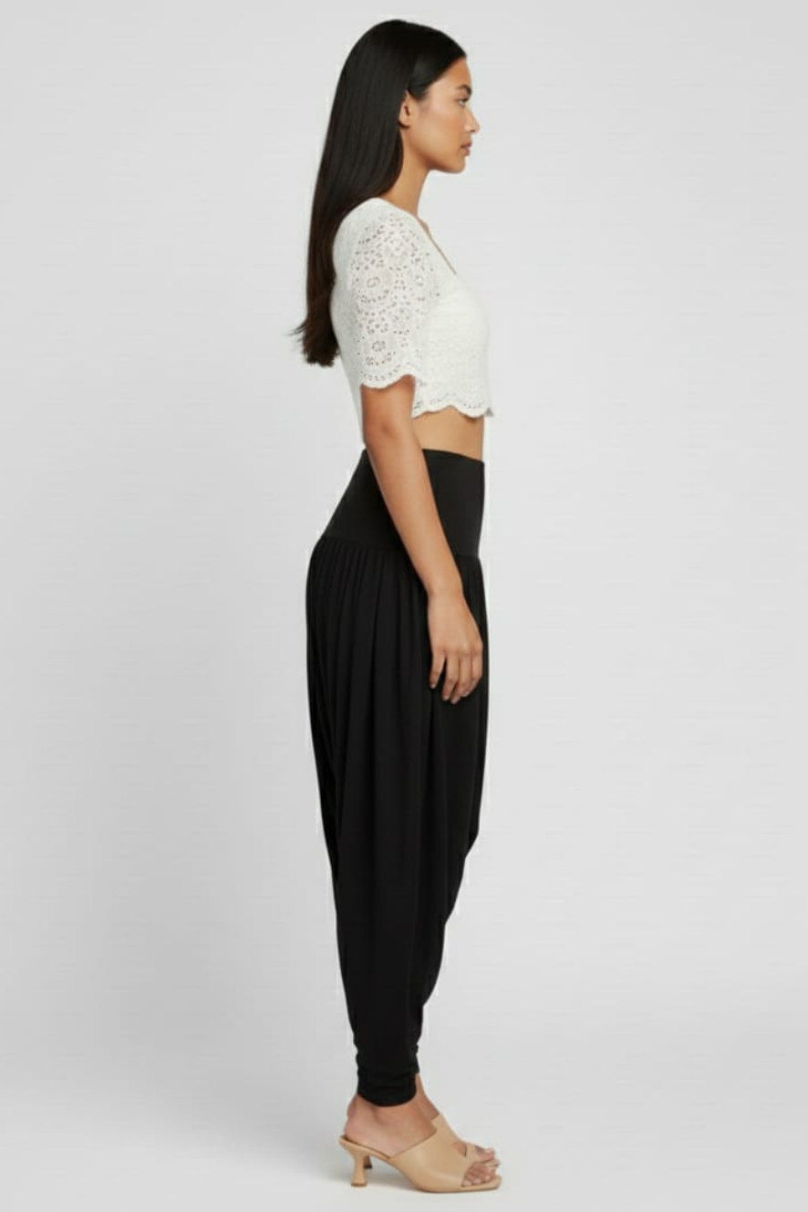 Black Viscose Plain Dhoti