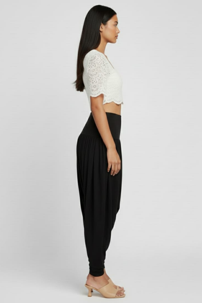 Black Viscose Plain Dhoti