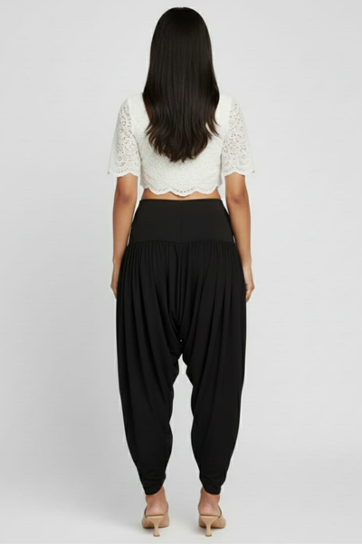 Black Viscose Plain Dhoti