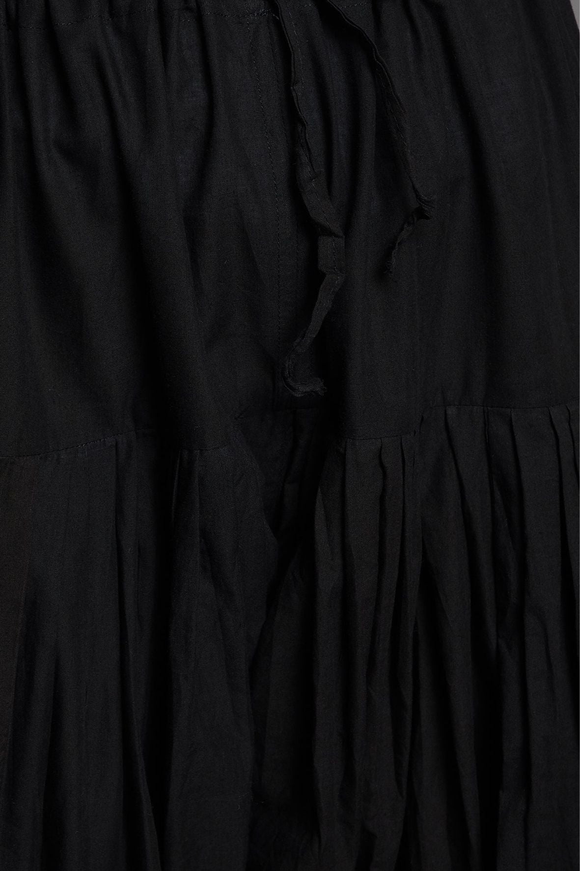 Black Cotton Plain Patiala with Dupatta