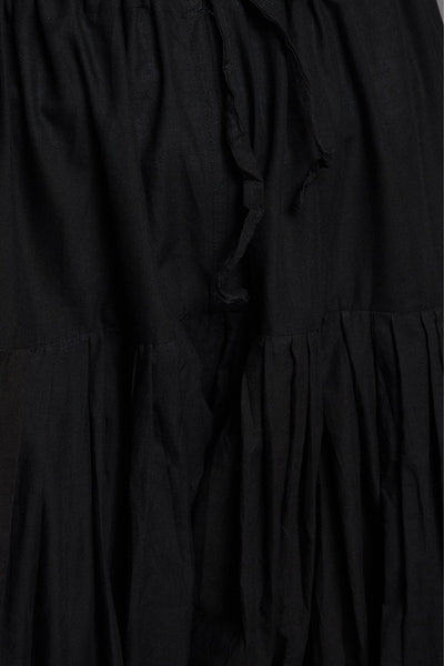 Black Cotton Plain Patiala with Dupatta