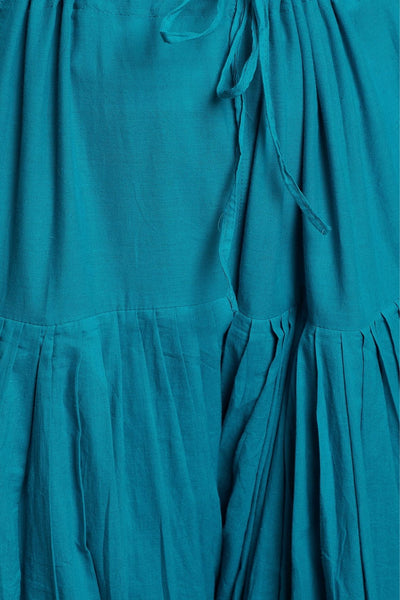 Rama Green Cotton Plain Patiala with Dupatta