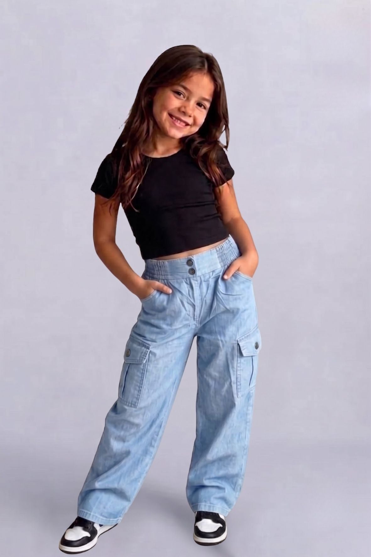 Girls Ice Denim cargo