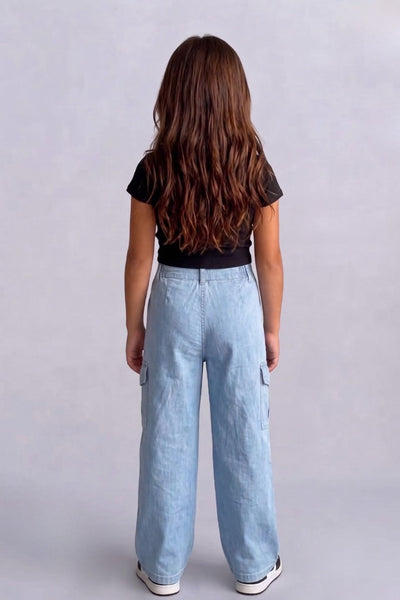 Girls Ice Denim cargo