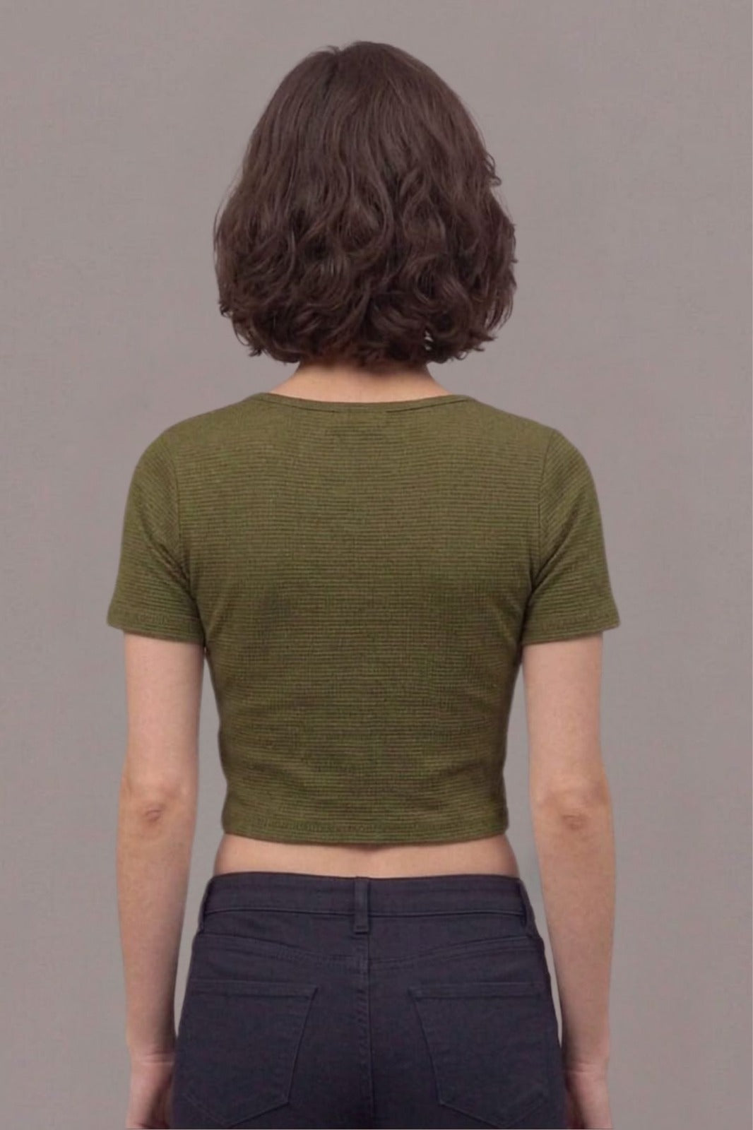 Green Fukuro Crop Top for Women