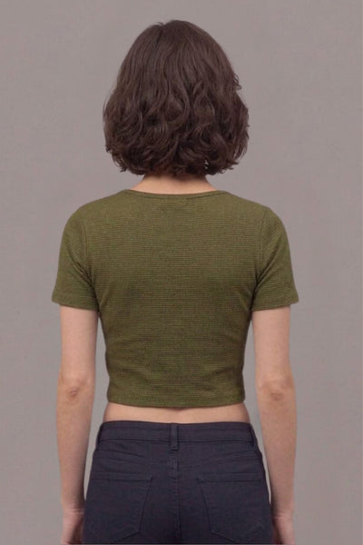 Green Fukuro Crop Top for Women