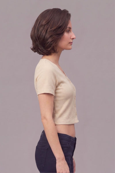Cream Fukuro Crop Top for Women