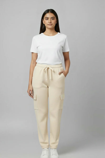 Women’s Cream Cargo Pants