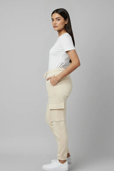 Women’s Cream Cargo Pants