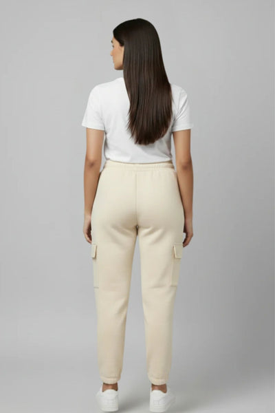 Women’s Cream Cargo Pants